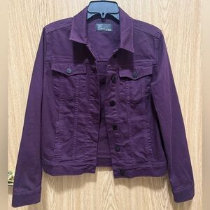 New Articles Of Society Deep Plum Purple Denim Jacket